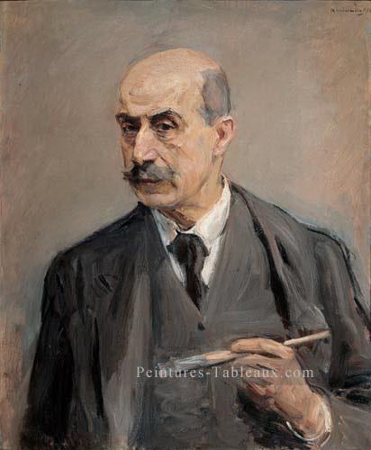 Autoportrait avec brosse 1913 Max Liebermann impressionnisme allemand Peintures à l'huile